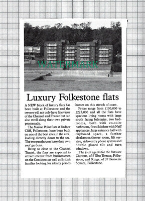 C4022) Marine Point Flats Radnor Cliff Folkestone Kent - 1991 Clip