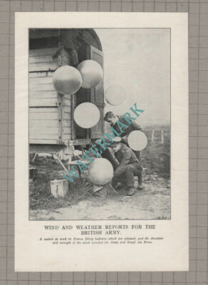C3900) Weather Balloons British Army Great War WW1 RAF - c.1918 Book Print