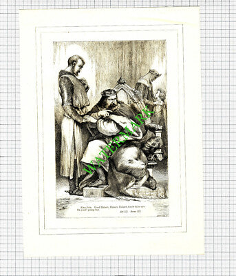 King John Hubert William Shakespeare  -  c.1880 Print / Cutting
