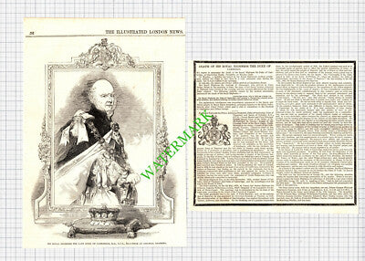 Prince Adolphus Frederick Duke Of Cambridge Death - 1850 2-Part Cutting