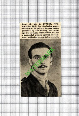 Capt G W L Street North Africa WW2 - 1943 Small Cutting