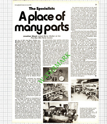 Barry Walker Chislehurst Kent MG Parts Centre - 1979 Article