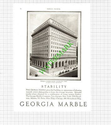 Federal Reserve Bank Cleveland Ohio Georgia Marble Advert - 1926 Cutting