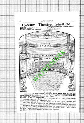 Lyceum Theatre Sheffield Small Advert  1912 Cutting