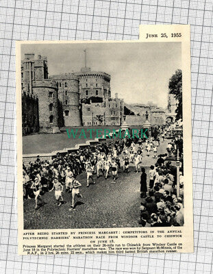 C3212) Annual Polytechnic Harriers Marathon Race Windsor Castle - 1955 Clip