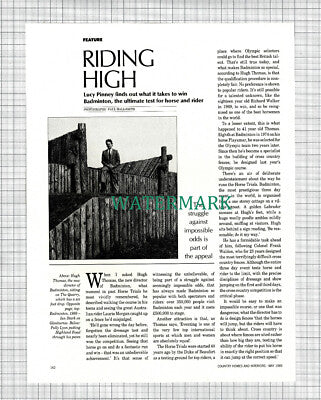 X1954) Hugh Thomas Badminton Horse Trials Leslie Law   -1989 Article