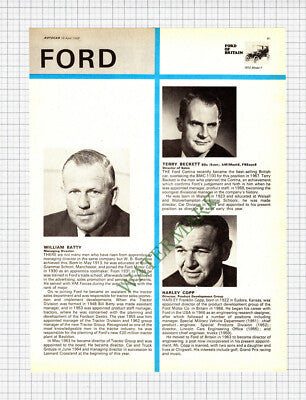 X335) Ford Car Sir Patrick Hennessy Copp Beckett Crossland Batty - 1968 Article
