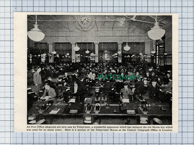C4226) Central Telegraph Office London Telegraph Room - c1950s Cutting