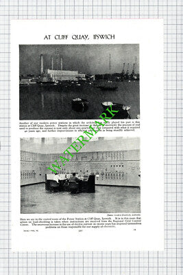 Cliff Quay Ipswich Power Station -   c.1950s Cutting / Print