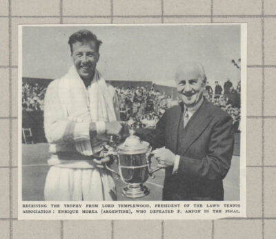 C3990) Enrique Morea Argentina Lawn Tennis Lord Templewood c.1950s Cutting