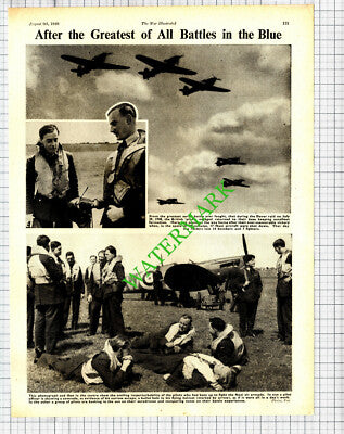 Dover Air Raid Fighter Pilots World War Two - 1940 Cutting