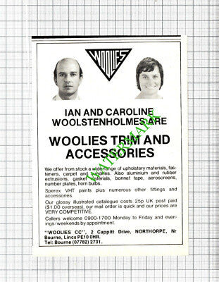 Ian and Caroline Woolstenholmes Woolies Trim Northorpe Small Advert 1976 Cutting