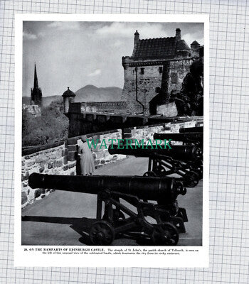 X1957) Edinburgh Castle / Bamburgh Castle   - 1960s Book Print