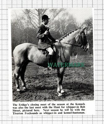 C5460) Bob Street Eridge Hunt Tiverton Foxhounds - 1972 Cutting