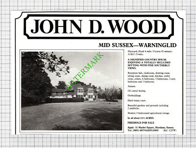 Warninglid Sussex House Sale Advert - 1980 Cutting