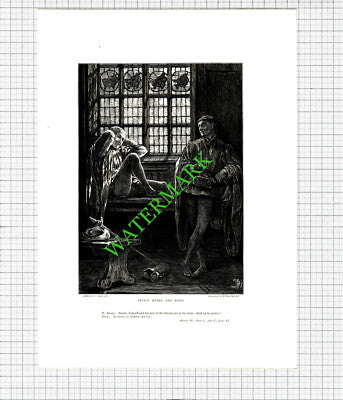 HENRY IV Prince Henry and Poins William Shakespeare -  c.1880 Antique Print
