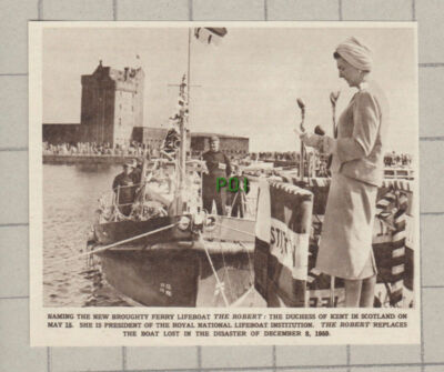 C4192) Broughty Ferry Lifeboat THE ROBERT RNLI Duchess of Kent Scotland - 1961