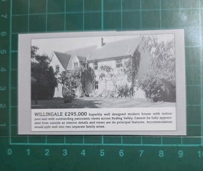 Willingale Essex  - 1991 VERY SMALL House Sale Advert