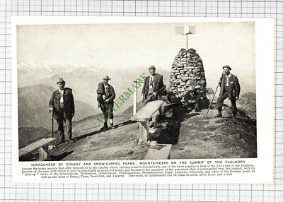 Faulhorn Summit Switzerland  - c.1920s Cutting / Print