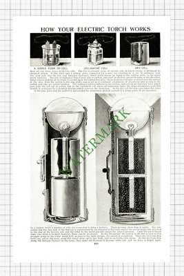 How An Electric Torch Works  - c.1950s Cutting / Print