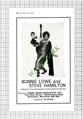 Bonnie Lowe & Steve Hamilton Harry Gunn Advert  - 1968 Cutting
