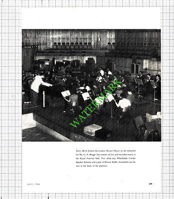 Harry Blech London Mozart Players Mr G A Briggs - 1956 Cutting