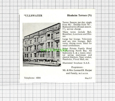 C4074) Scarborough Advert Blenheim Terrace / Northstead Manor Villa Marina 1969