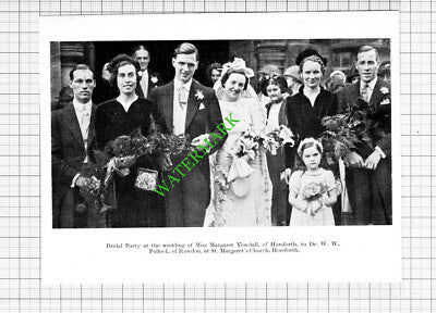 Miss Margaret Yewdall Horsforth Dr W Pollock Rawdon Wedding - 1938 Cutting