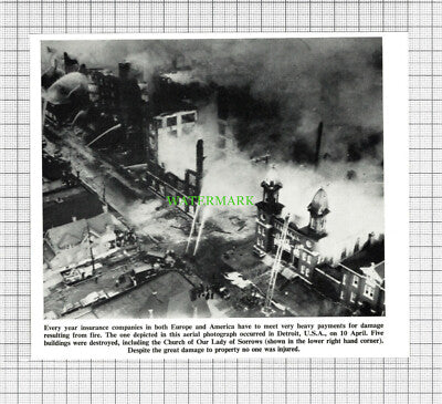 C4199) Church Of Our Lady Of Sorrows Detroit Fire - c.1963 Cutting