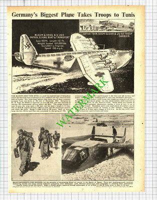 Blohm and Voss BV222 German Plane WW2 - 1942 Cutting