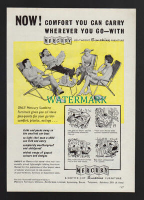 C4153) Mercury Sunshine Furniture - SMALL Vintage Magazine Advert