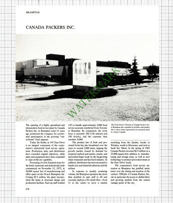 Brampton Canada Packers Inc / John Thurston Machine Ltd - 1980s Article