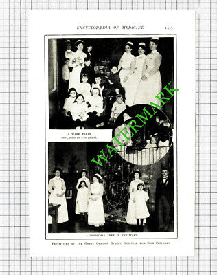 Great Ormond Street Hospital London Christmas Scenes  - c.1914 Book Print