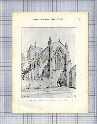 8457) Hexham Abbey Northumberland Temple Moore - 1909 Book Print