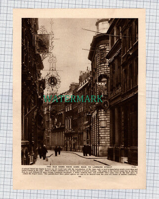 (8719) The Mansion House London / Lombard Street  - c.1925 Print