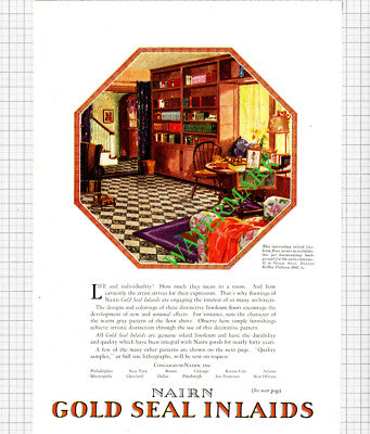 Nairn Gold Seal Inlaids  Congoleum-Nairn Inc USA Advert - 1926 Cutting/ Print