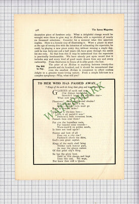 83) The Aeolian Musical Instrument Dr Turpin Trinity College  -1901 Article