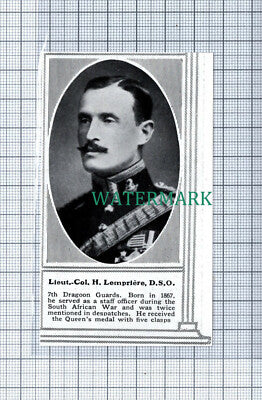 C4745) Lieut Col H Lempriere 7th Dragoon Guards World War 1 - 1915 Clip