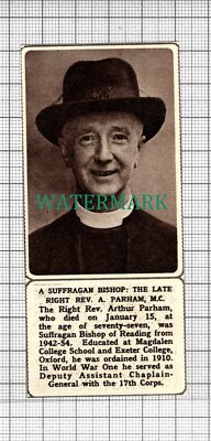 C2542) RIght Rev Arthur Parham Bishop of Reading Obituary - 1961 Clip SMALL