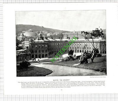 Buxton Derbyshire The Crescent / Monsal Dale  - c.1900 Book Print