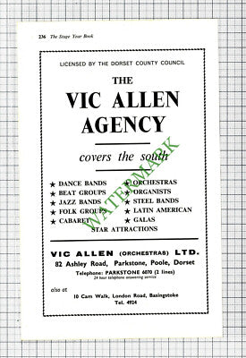 The Vic Allen Agency Parkstone Poole  Advert - 1968 Cutting
