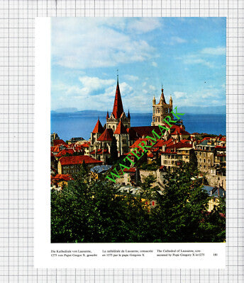 Switzerland  Lausanne Cathedral - 1970s Cutting / Print