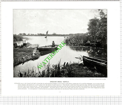 Wroxham Broad Norfolk / Salisbury Cathedral - c.1900 Book Print