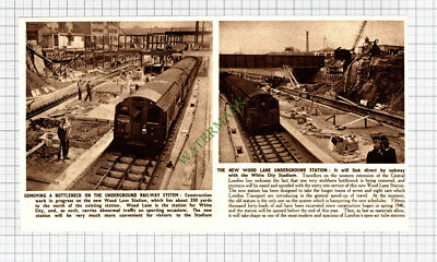 Wood Lane Underground Railway Station London - 1947 Cutting