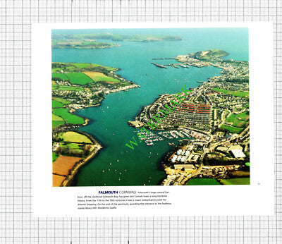 Forth Rail Bridge / Falmouth Cornwall Aerial View  c.1990s Cutting / Print