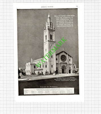 Pacific Telephone San Francisco / Wilshire Boulevard Church USA - 1926 Cutting