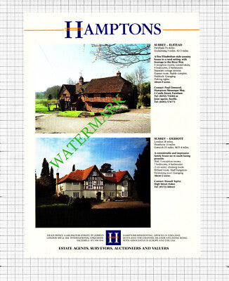 St George's Hill Weybridge Surrey / Elstead Oxshott Sale Advert -1991 Cutting