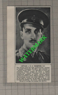C746) Captain J R O Thompson RAMC Anxio ST DAVID Ship - 1945 Cutting