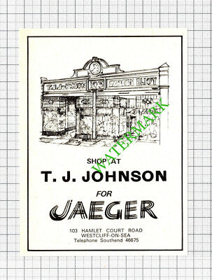 T J Johnson George Eliot Westcliff-on-Sea Essex Advert - 1974 Small Cutting
