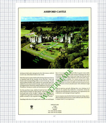 Ashford Castle Cong Ireland  / Dromoland Castle Advert -1992 Cutting